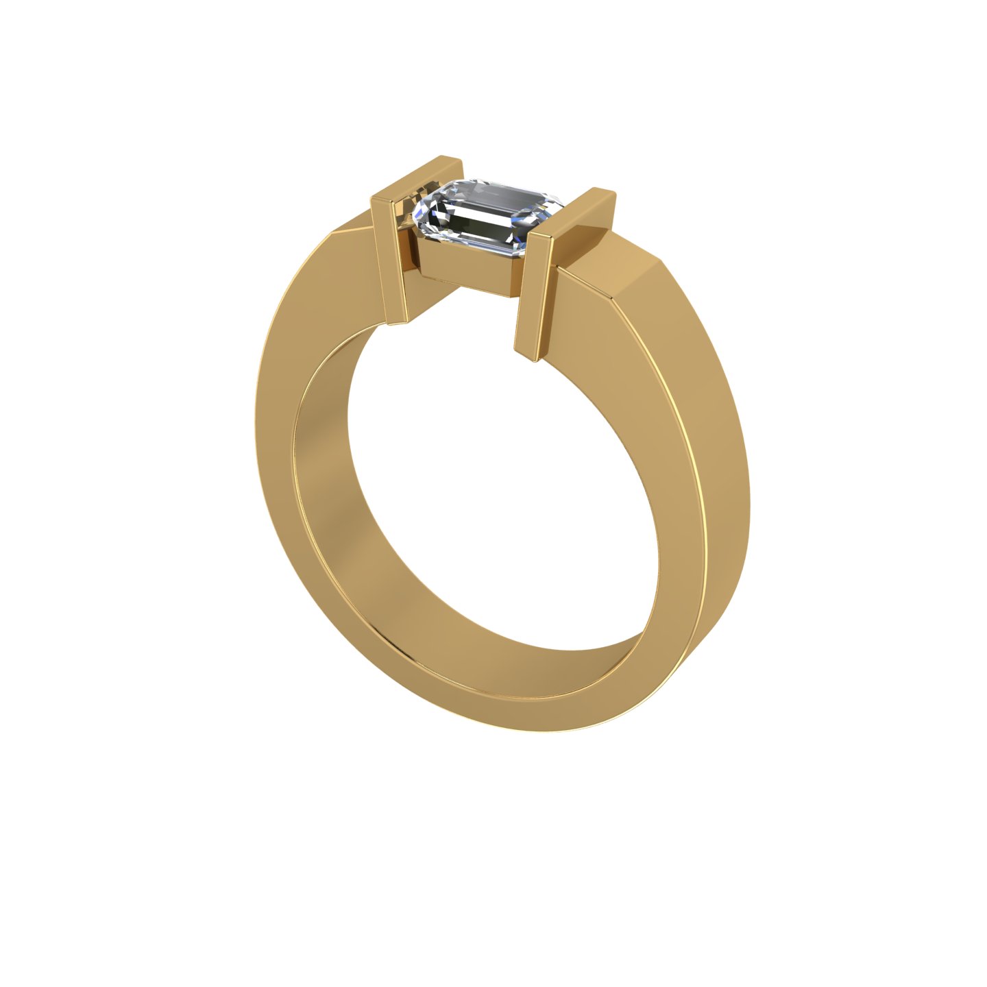 Emerald-Cut Engagement Ring