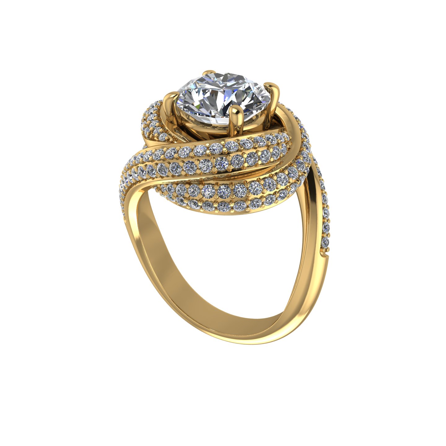 Double Twist Pavé Diamond Ring