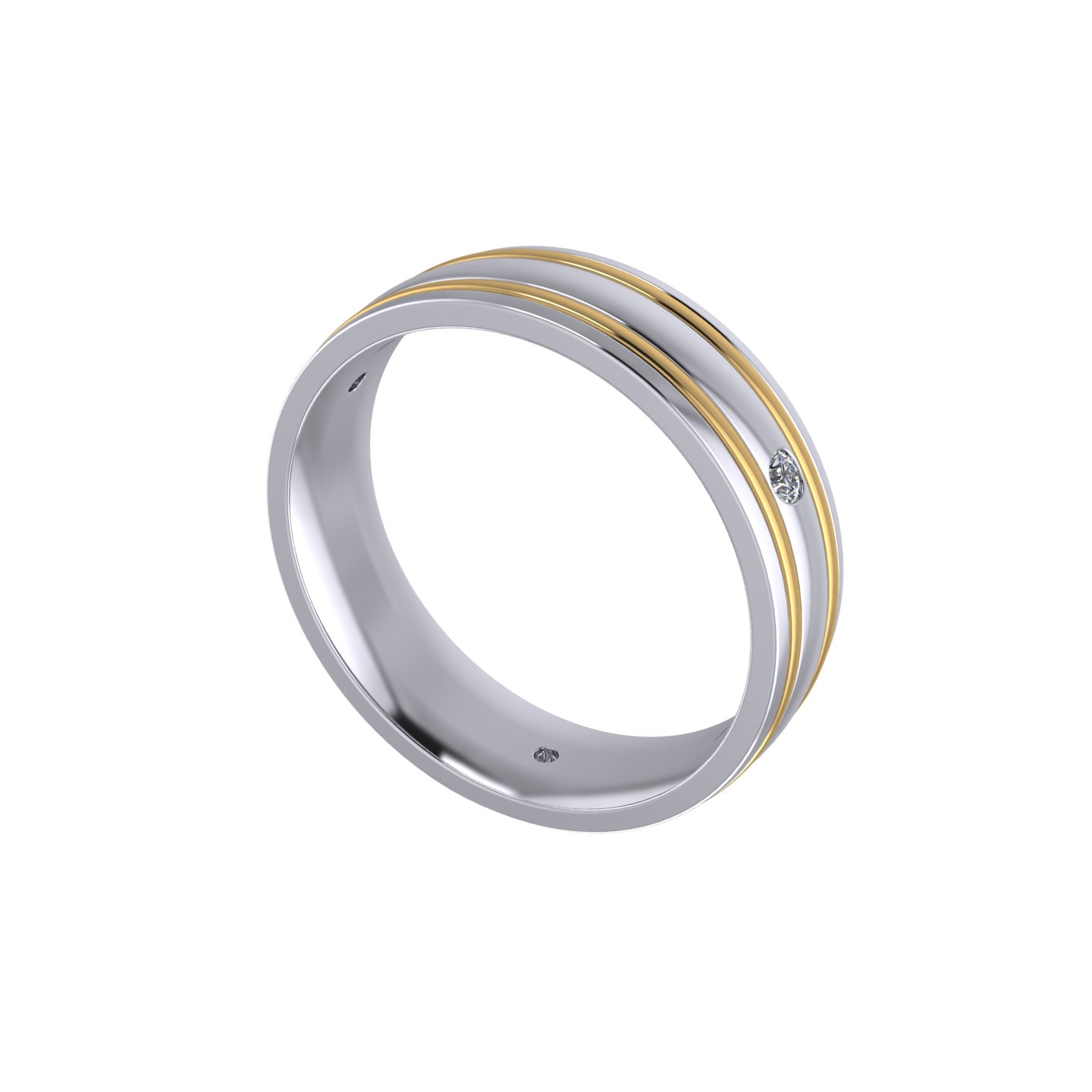 Men’s Two Tone High Polished Wedding Band