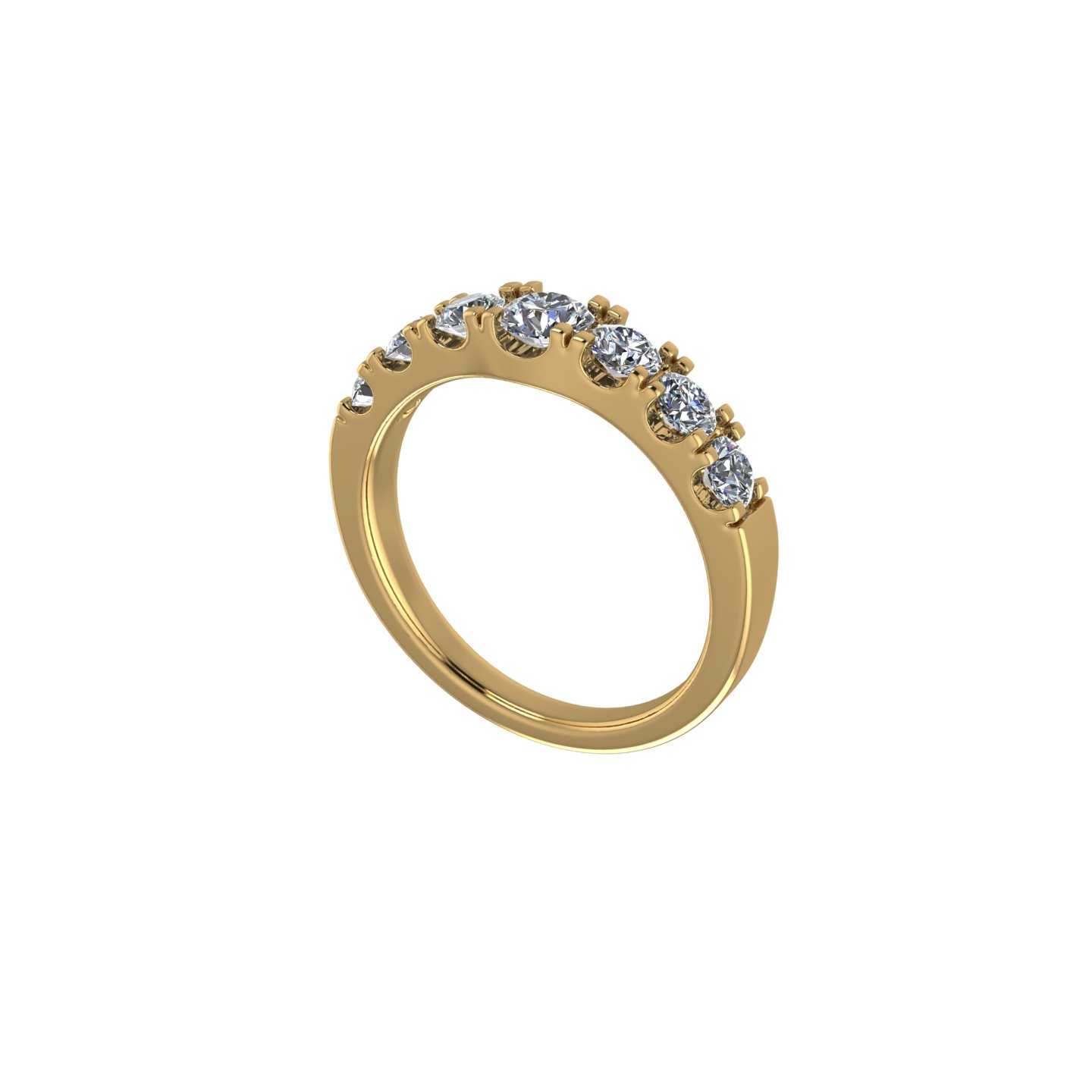 Seven Stone Round Diamond Wedding Band